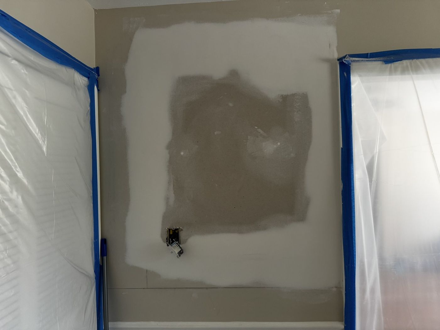 Drywall Repair & Interior Painting — In progress — drywall patch