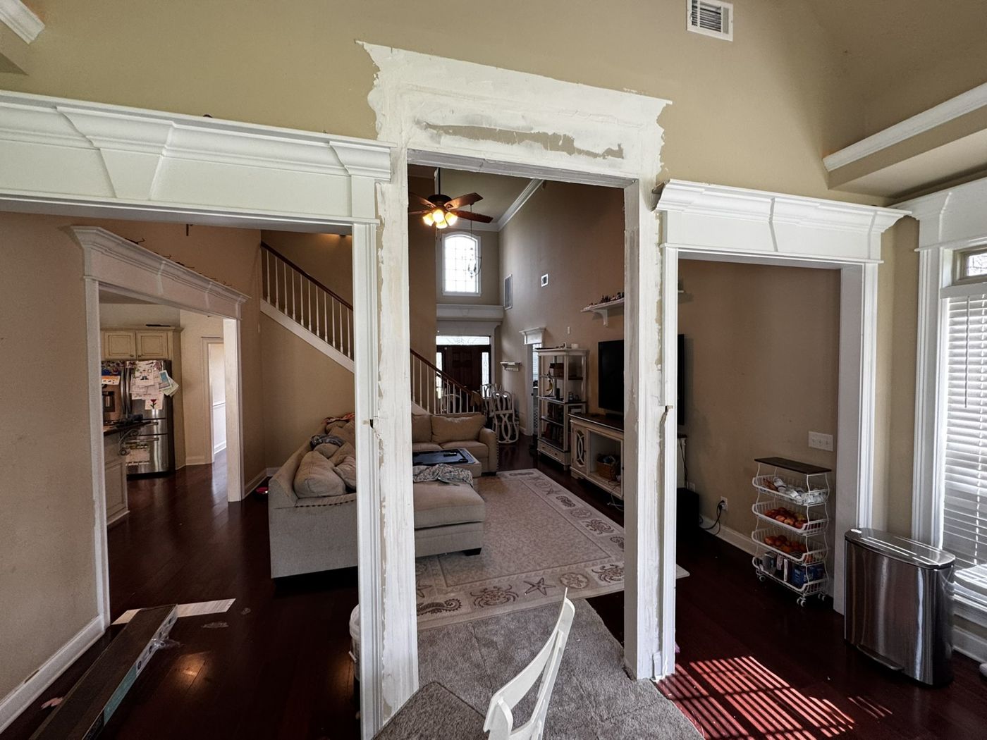 Doorway Repairs & LVP Flooring — In progress — trim & patching